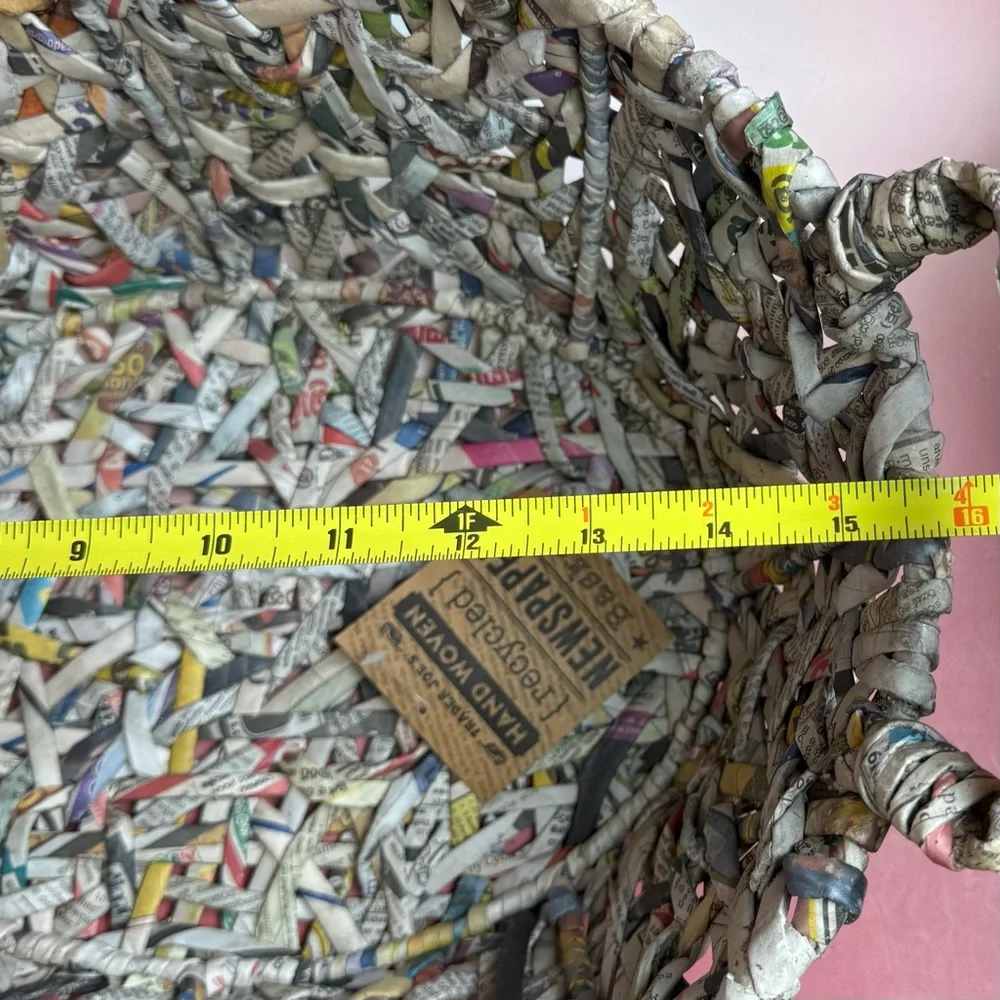 Trader Joe's Recycled Newspaper Hand Woven Basket